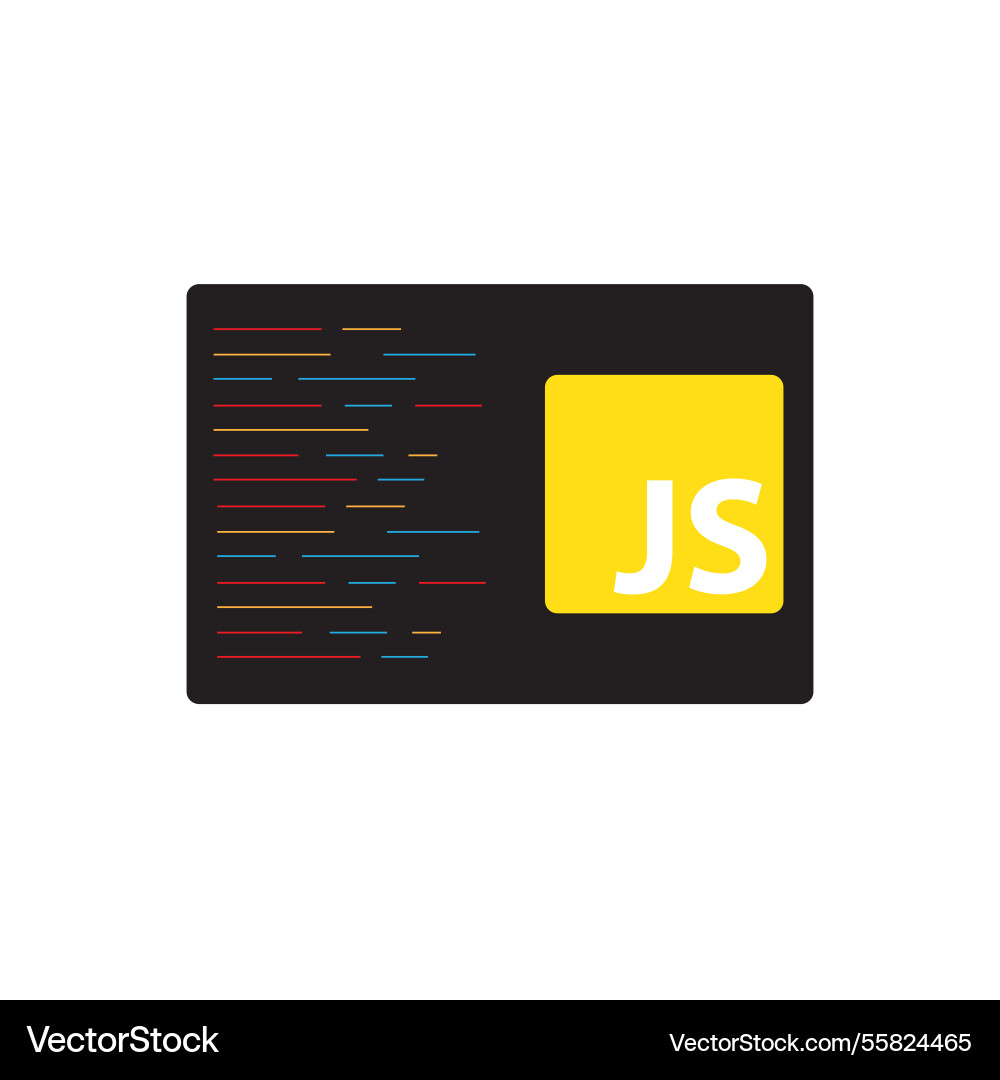 Javascript emblem on the black background Javascript emblem on the black background vector image