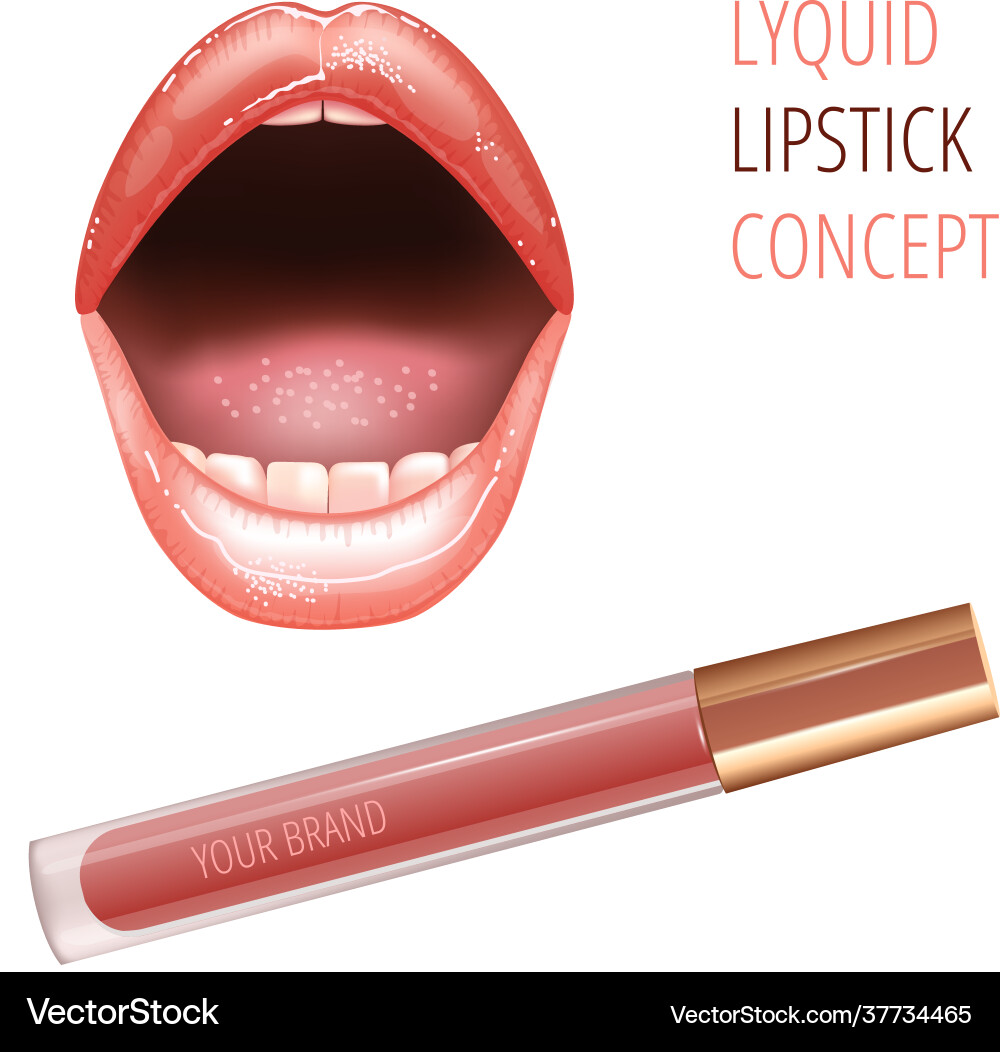 Make-up ad concept for lips with open glossy Make-up ad concept for lips with open glossy vector image