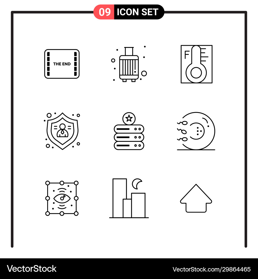Set 9 line style icons for web and mobile Set 9 line style icons for web and mobile vector image