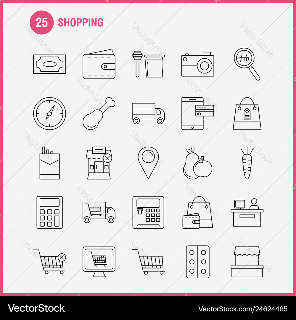 Shopping line icon for web print and mobile uxui Shopping line icon for web print and mobile uxui vector image