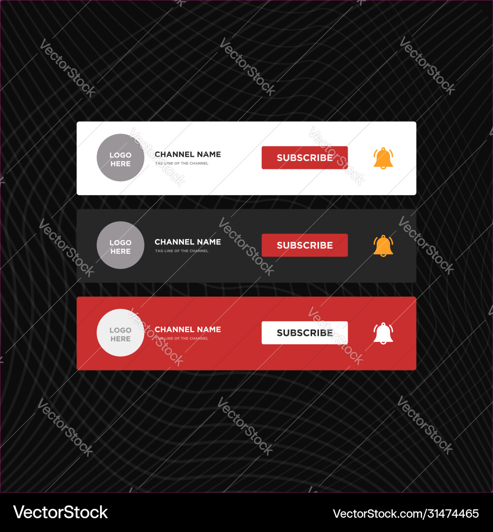Subscribe notification popup elements Vector Image