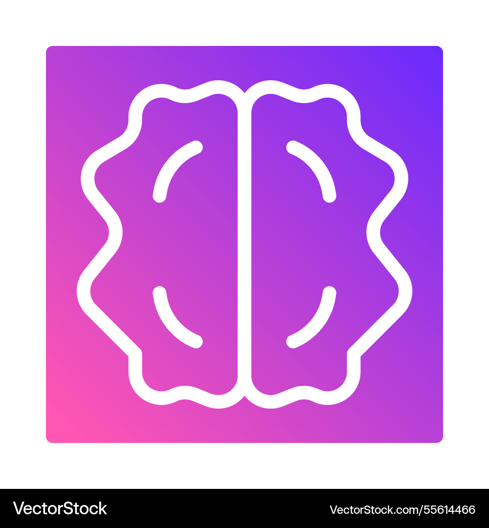 Brain symbol on gradient background icon design Vector Image
