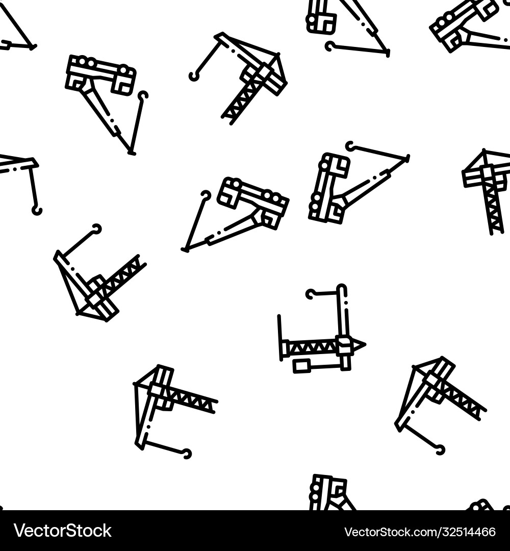 Crane Building Pattern - Thin Line vector image