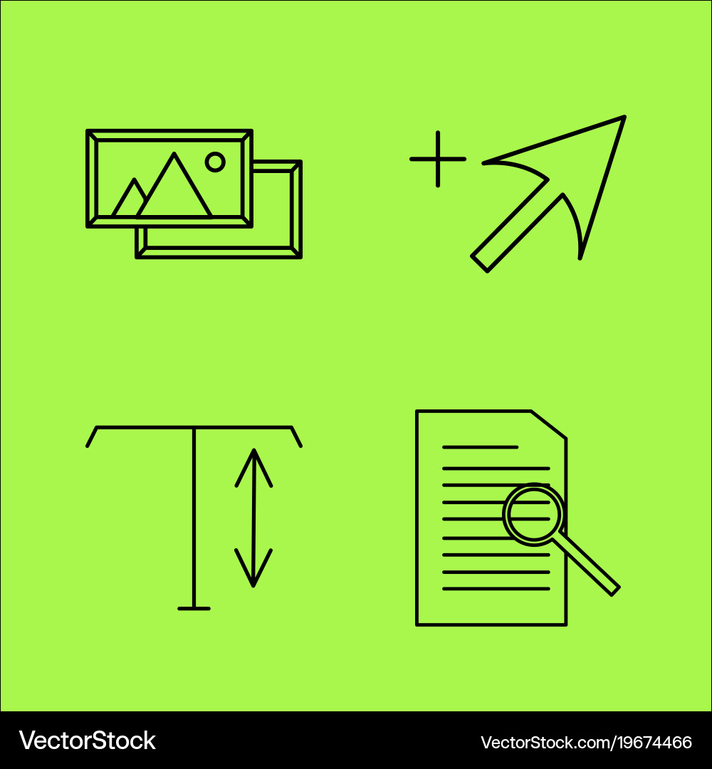 Design elements simple linear outline icon set vector image