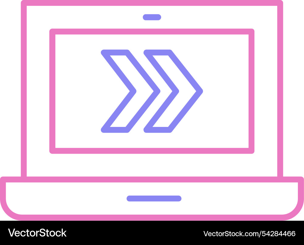 Fast forward line two colour icon Vector Image