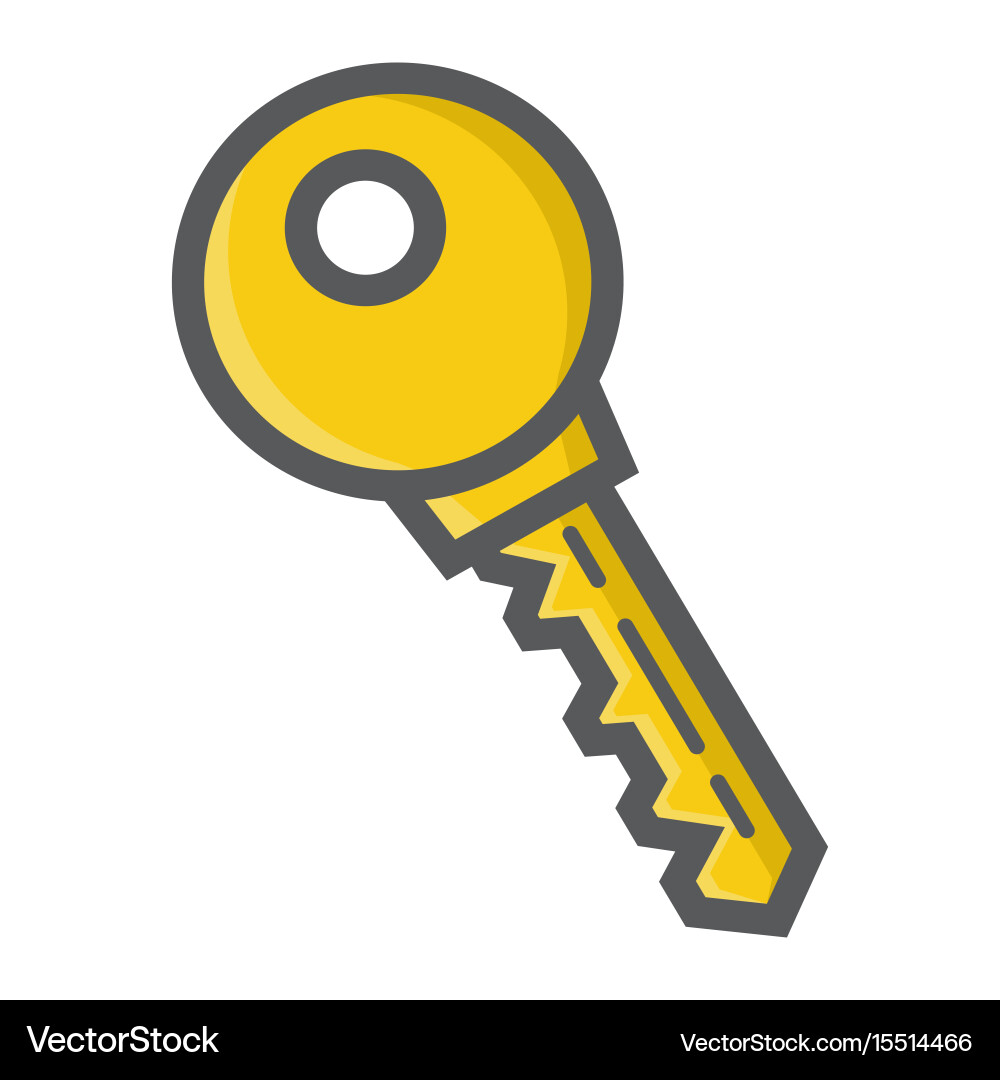 Key colorful line icon security and password vector image