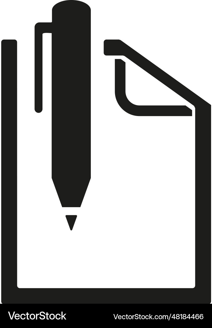 Paper with pen as text simple icon Paper with pen as text simple icon vector image