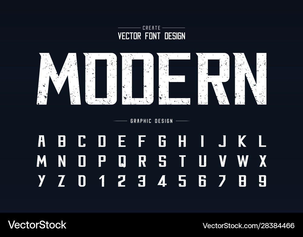 Rough Texture Alphabet Font vector image