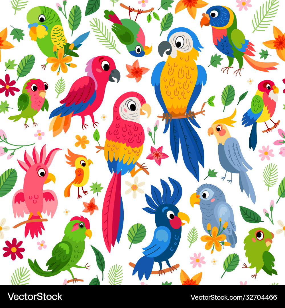 Tropical Bird Pattern - Jungle Paradise vector image