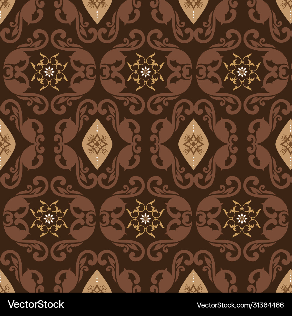 Unique flower pattern design on javanese batik Unique flower pattern design on javanese batik vector image