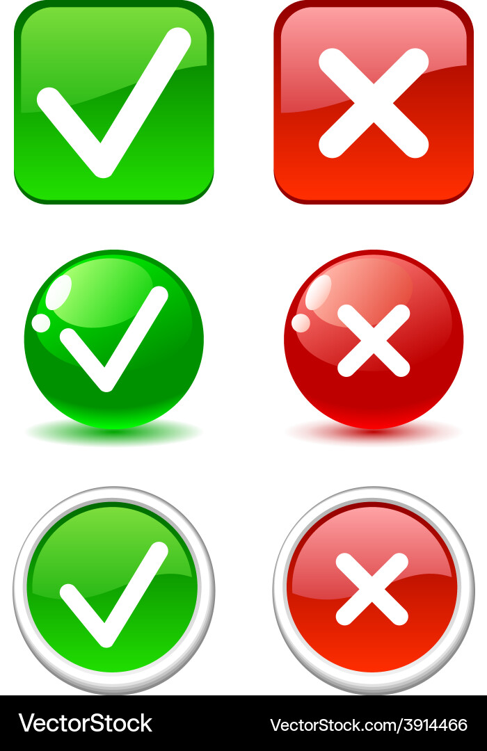 Validation buttons vector image