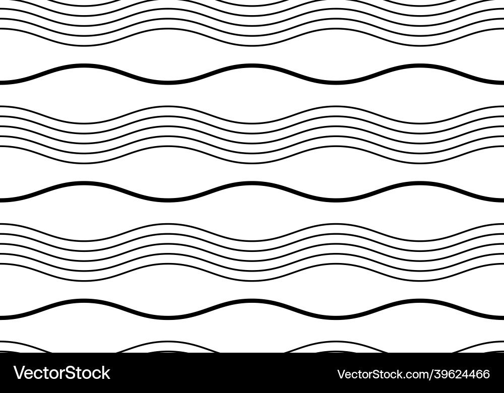 Variation of wave pattern in decorative style vector image