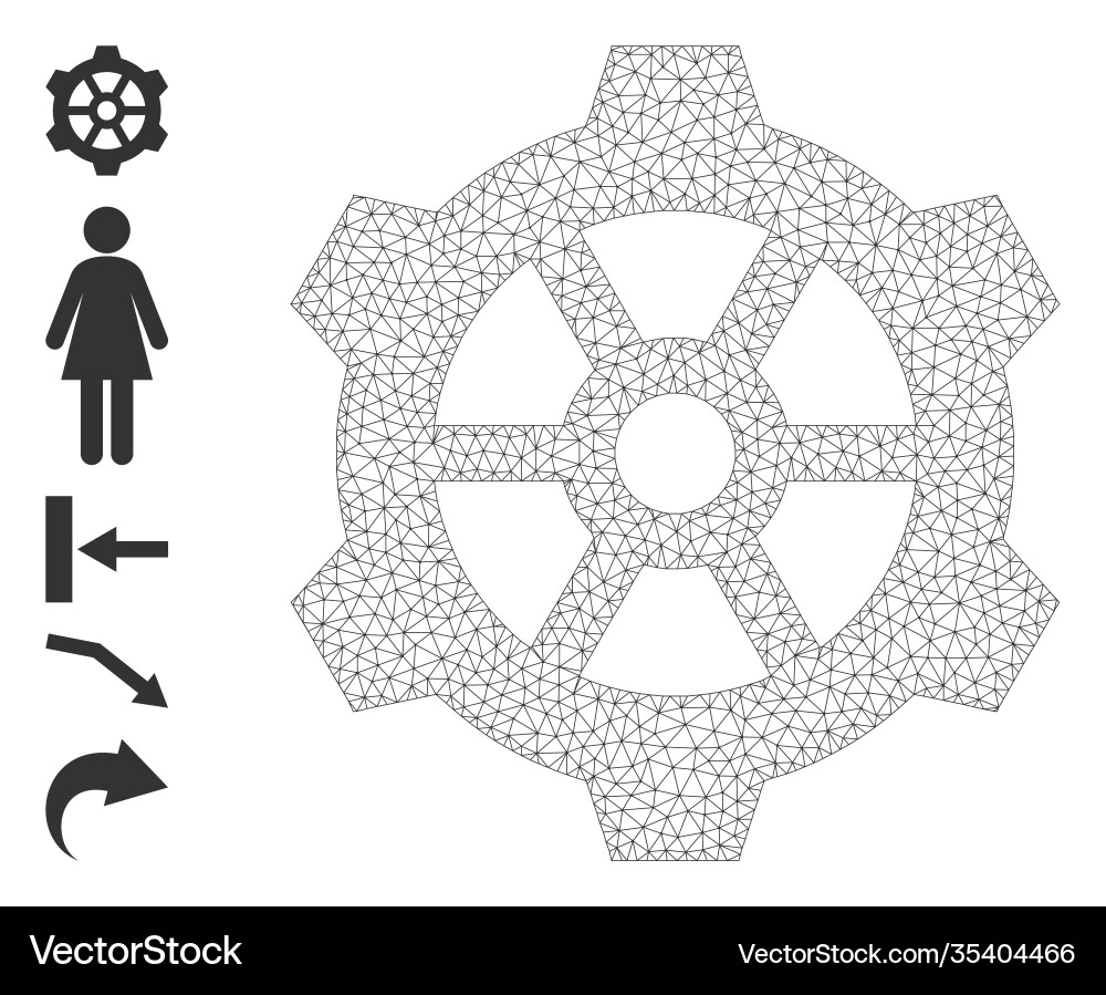 Web net gear icon with simple glyphs Web net gear icon with simple glyphs vector image
