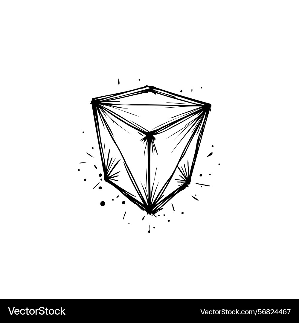 Abstract geometric form with irregular lines vector image