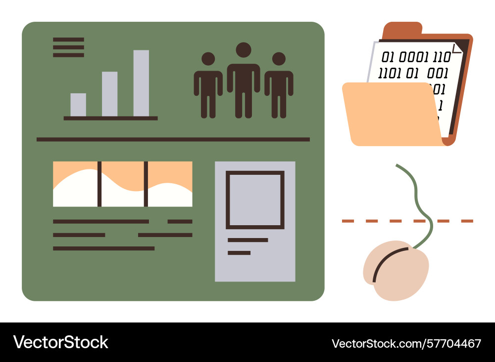 Data visualization with analytics dashboard Data visualization with analytics dashboard vector image