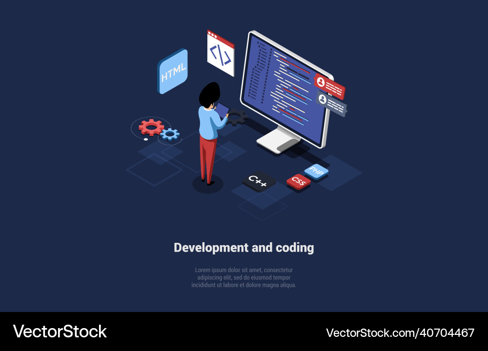 Development and coding Development and coding vector image