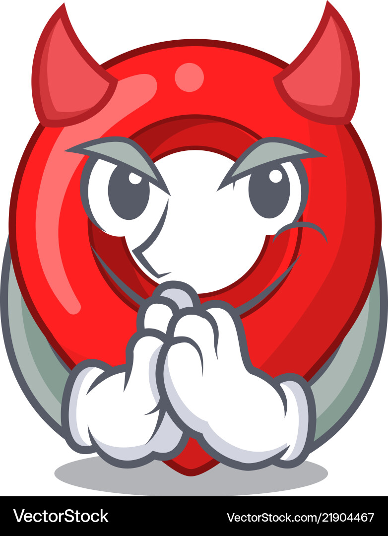 Devil map pointer navigation pin mascot cartoon Devil map pointer navigation pin mascot cartoon vector image