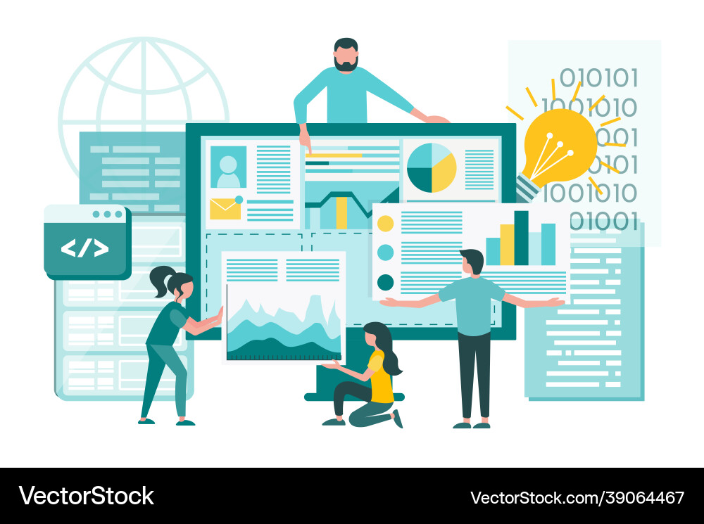 Digitales Design ui ux Programmierer und Web Digitales Design ui ux Programmierer und Web vektorbild