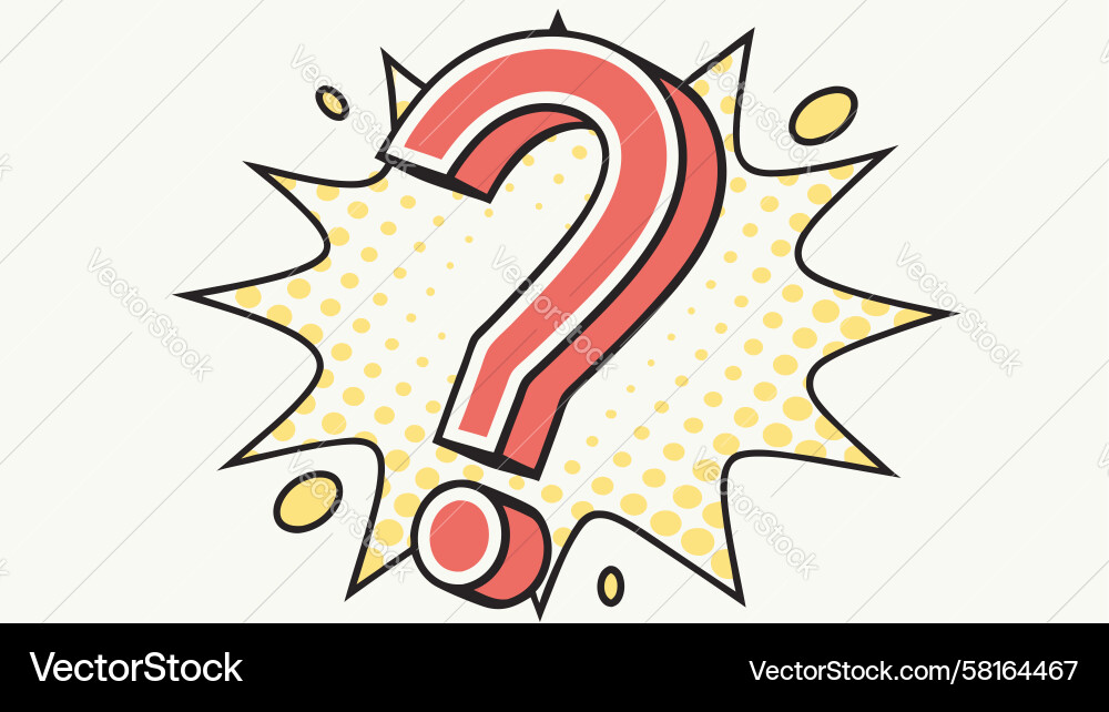 Dynamic pop art question mark burst design Vector Image