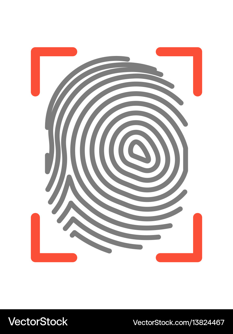 Fingerprint sign isolated on white flat Fingerprint sign isolated on white flat vector image