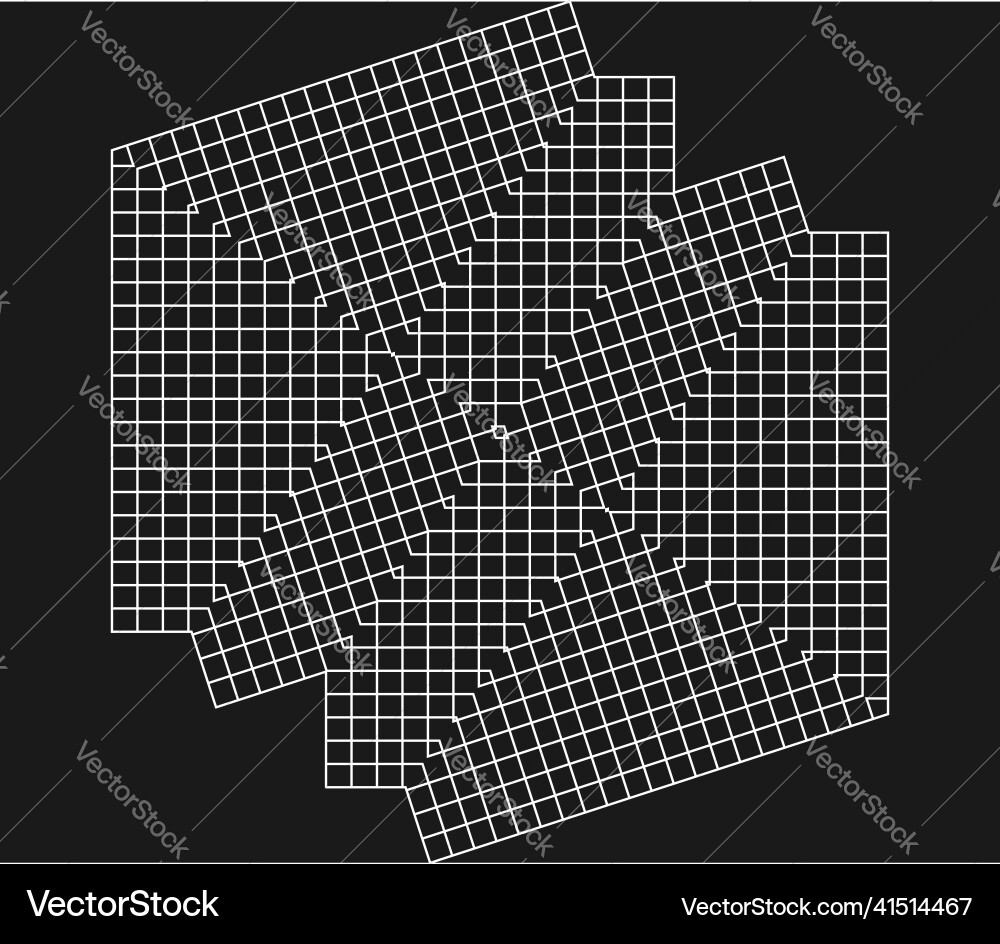 Geometric grid mesh in abstract mirrored form Geometric grid mesh in abstract mirrored form Vector Image