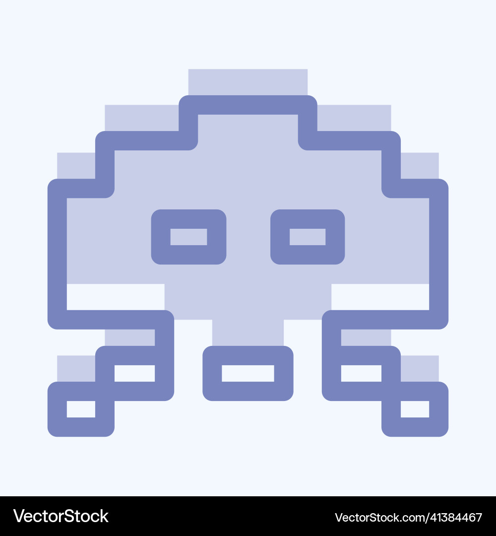 Icon alien invader - two tone stylesimple Icon alien invader - two tone stylesimple Vector Image