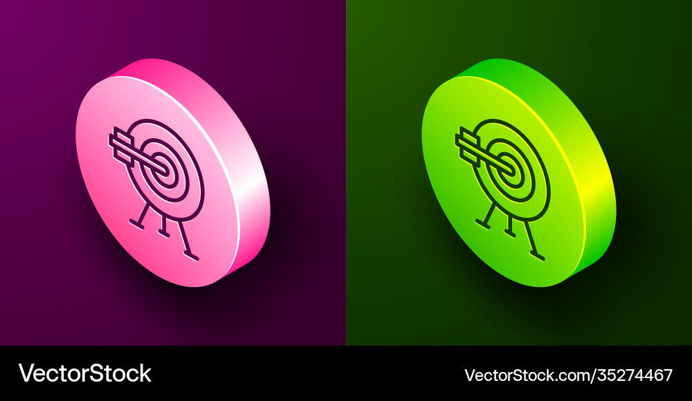 Isometric line target with arrow icon isolated Isometric line target with arrow icon isolated Vector Image