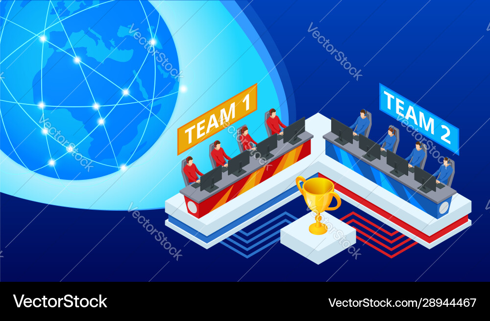 Isometrischer Cybersport-Wettbewerb Cybersport Isometrischer Cybersport-Wettbewerb Cybersport vektorbild