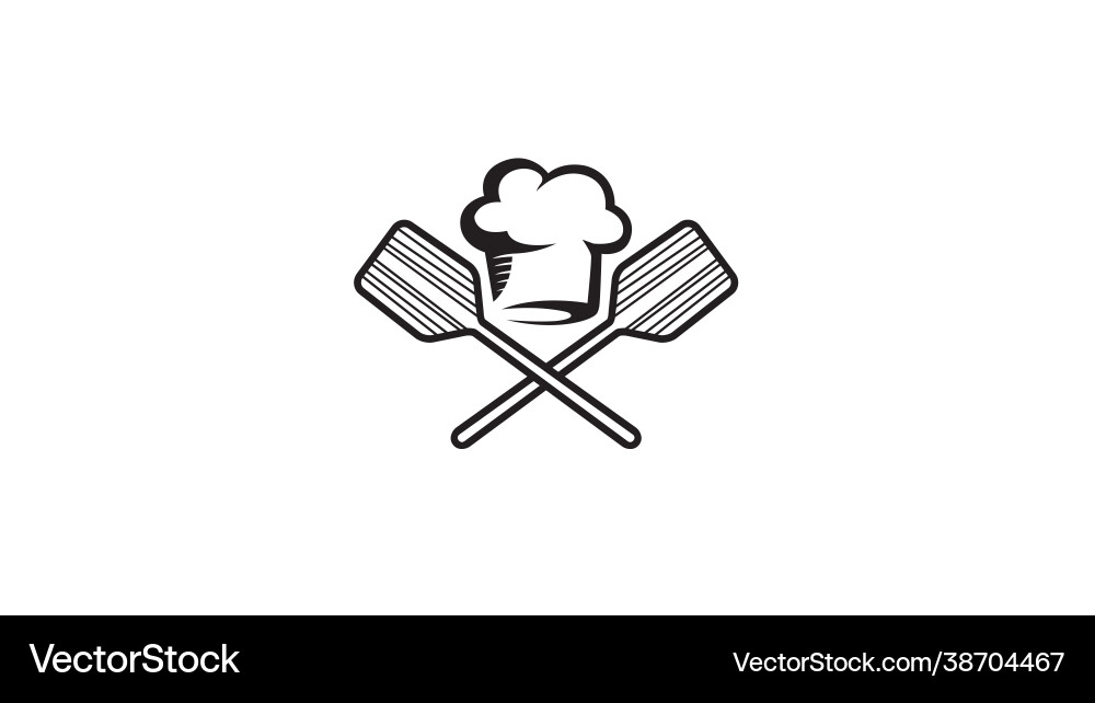 Kreative alte Ofen Schaufel Koch Logo Design Kreative alte Ofen Schaufel Koch Logo Design vektorbild