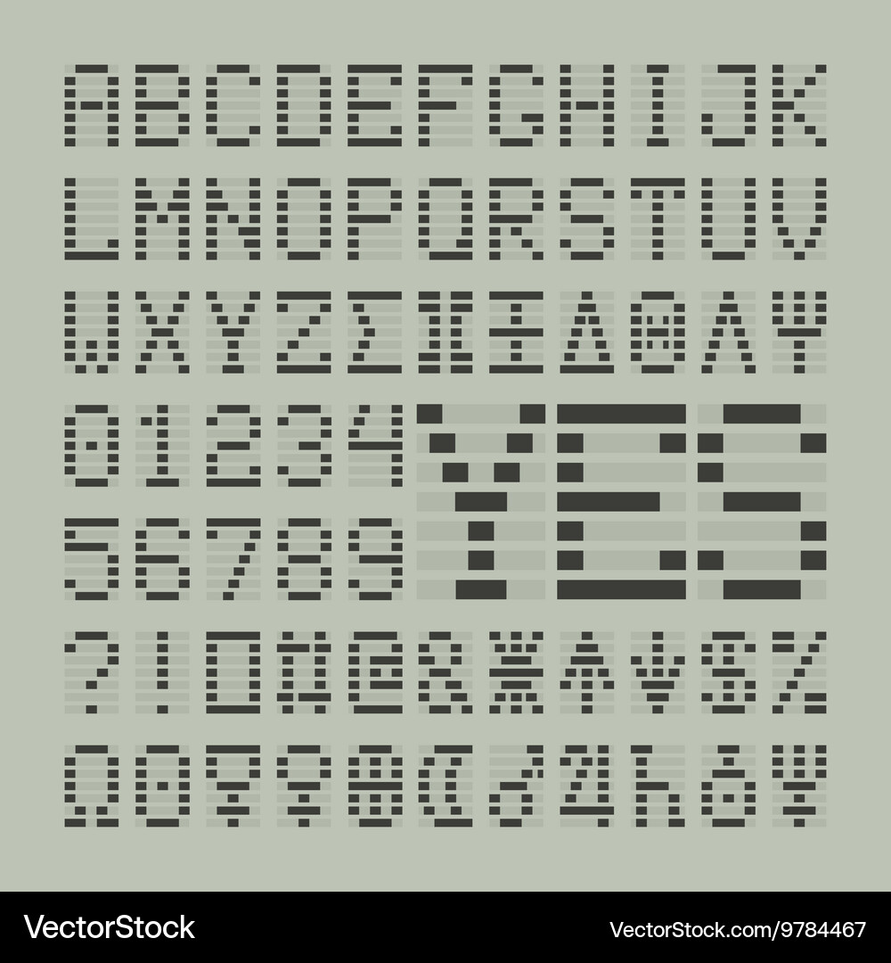 LED Digital Display Numbers & Symbols vector image