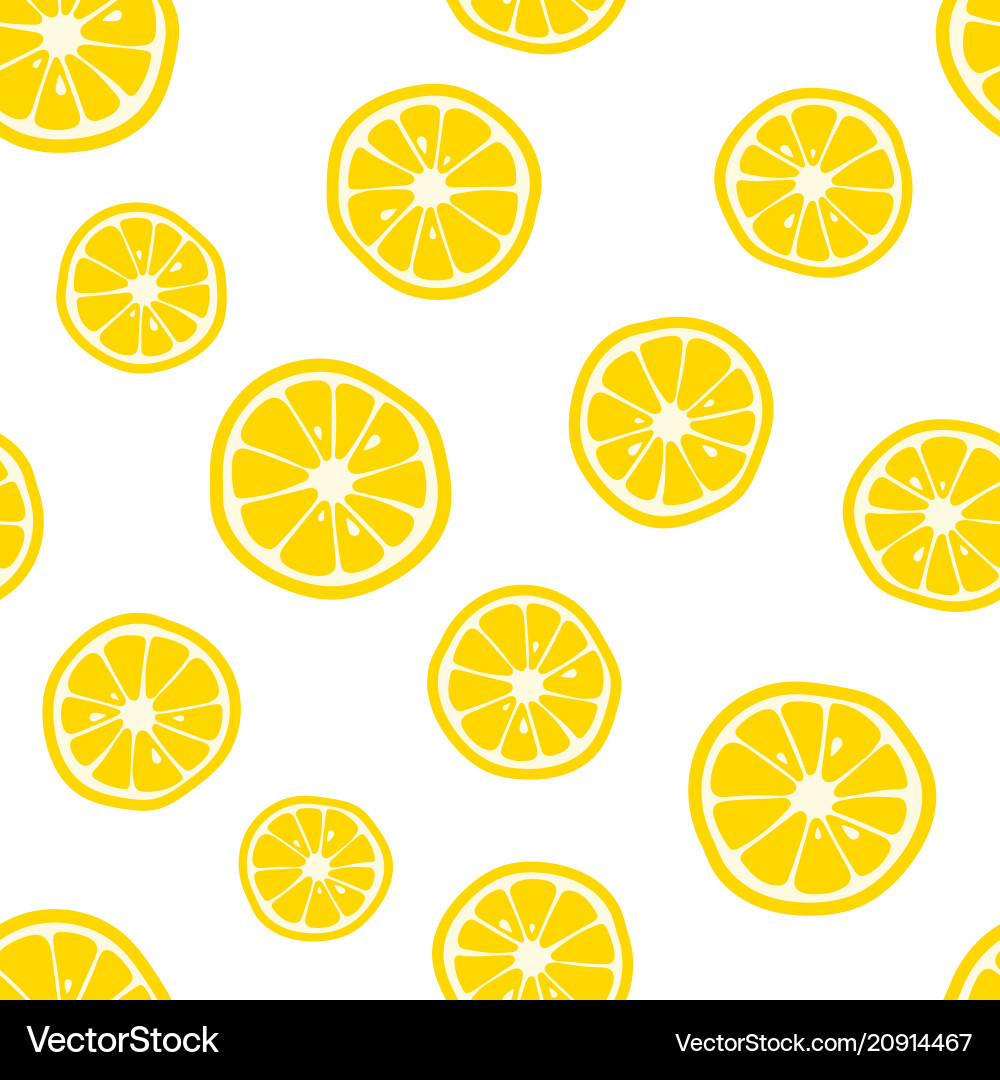 Lemon Slice Pattern - Citrus Background vector image