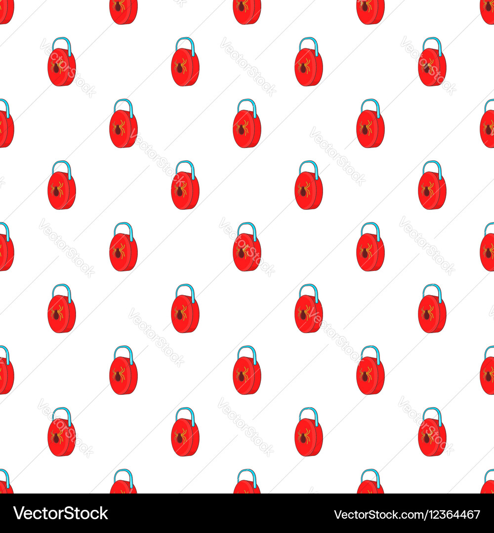 Lock from viruses pattern cartoon style vector image