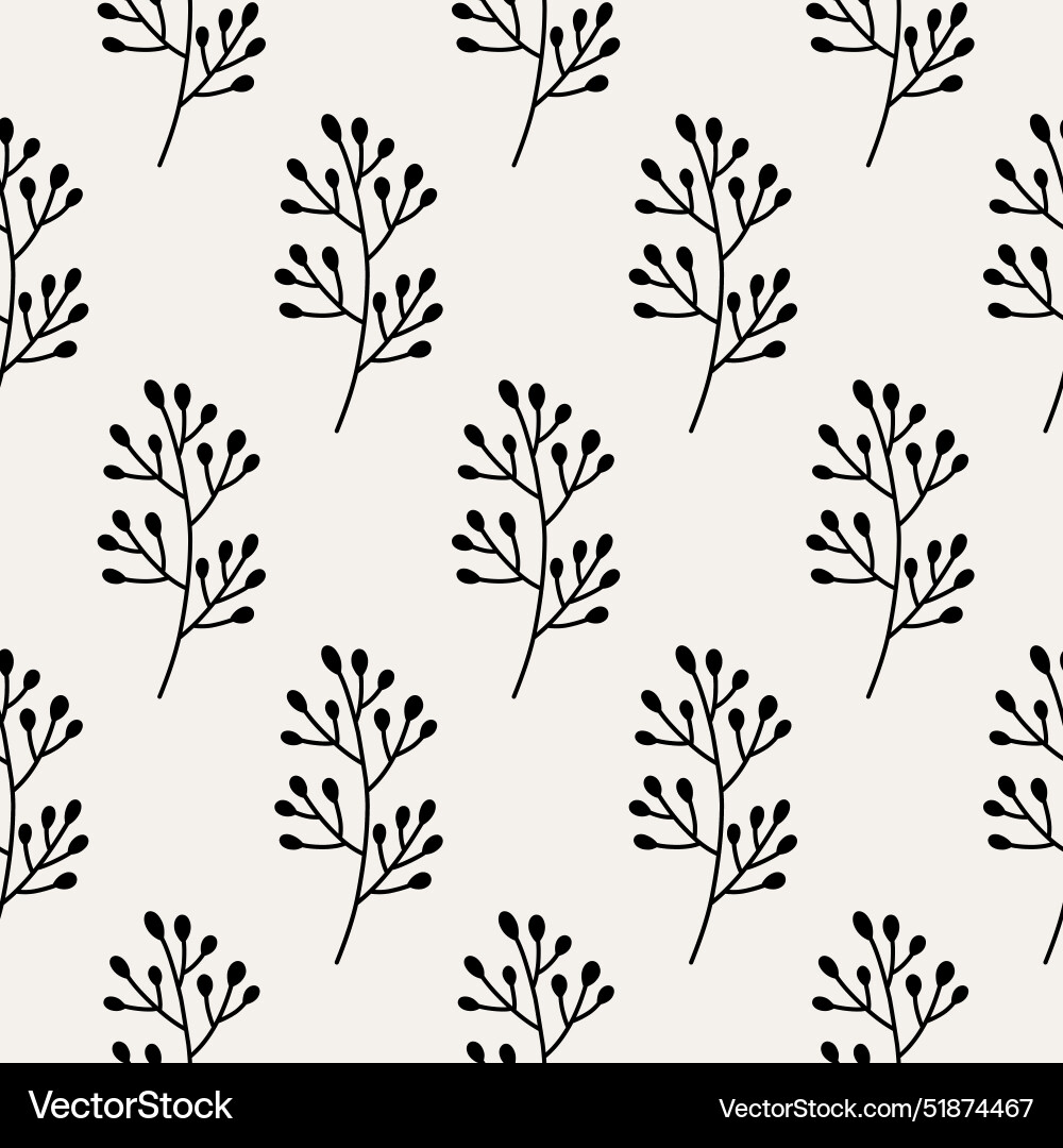 Minimalistic botanical seamless pattern Minimalistic botanical seamless pattern vector image