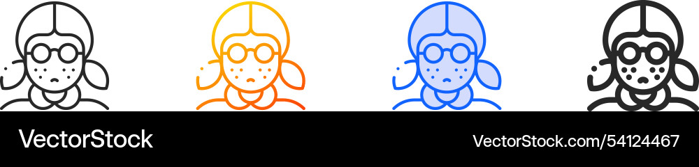 Nerd iconthin linear gradient blue stroke Nerd iconthin linear gradient blue stroke vector image