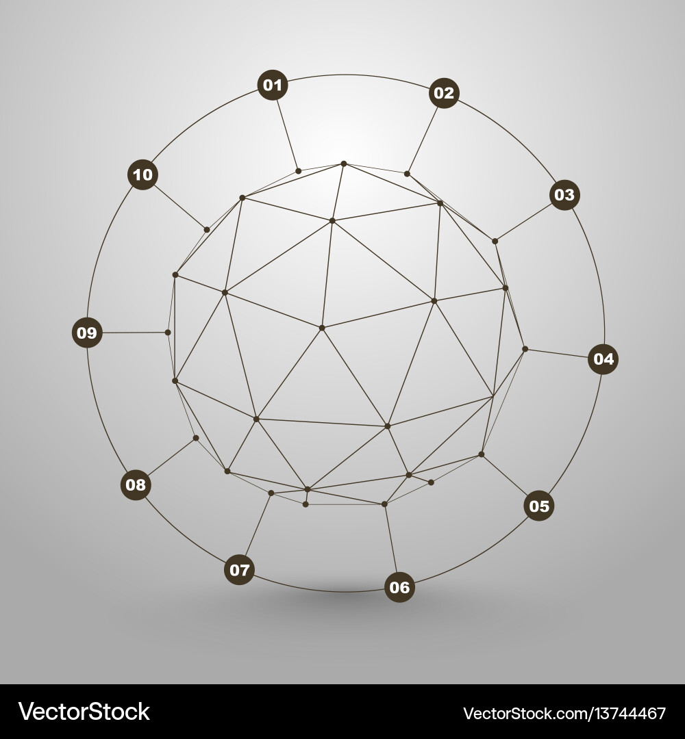Polygonal Sphere Data Network vector image