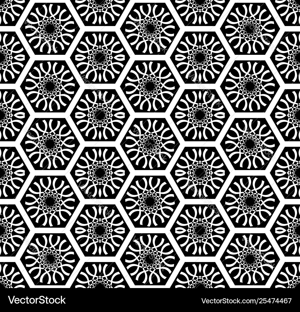 Seamless hexagons pattern vector image