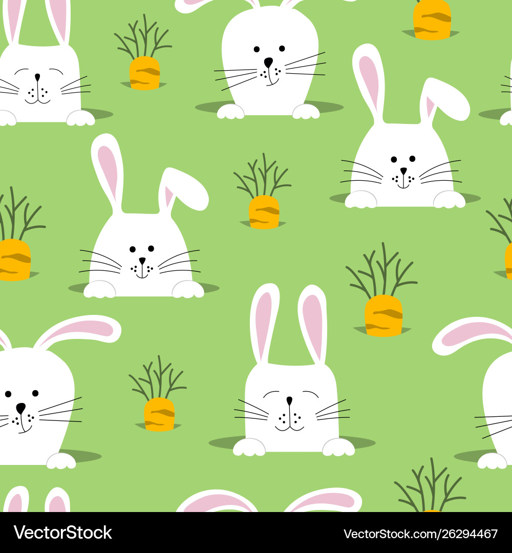 Seamless pattern with rabbits and carrots Seamless pattern with rabbits and carrots vector image