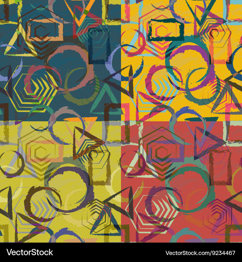 Set of abstract geometric seamless patterns Vector Image