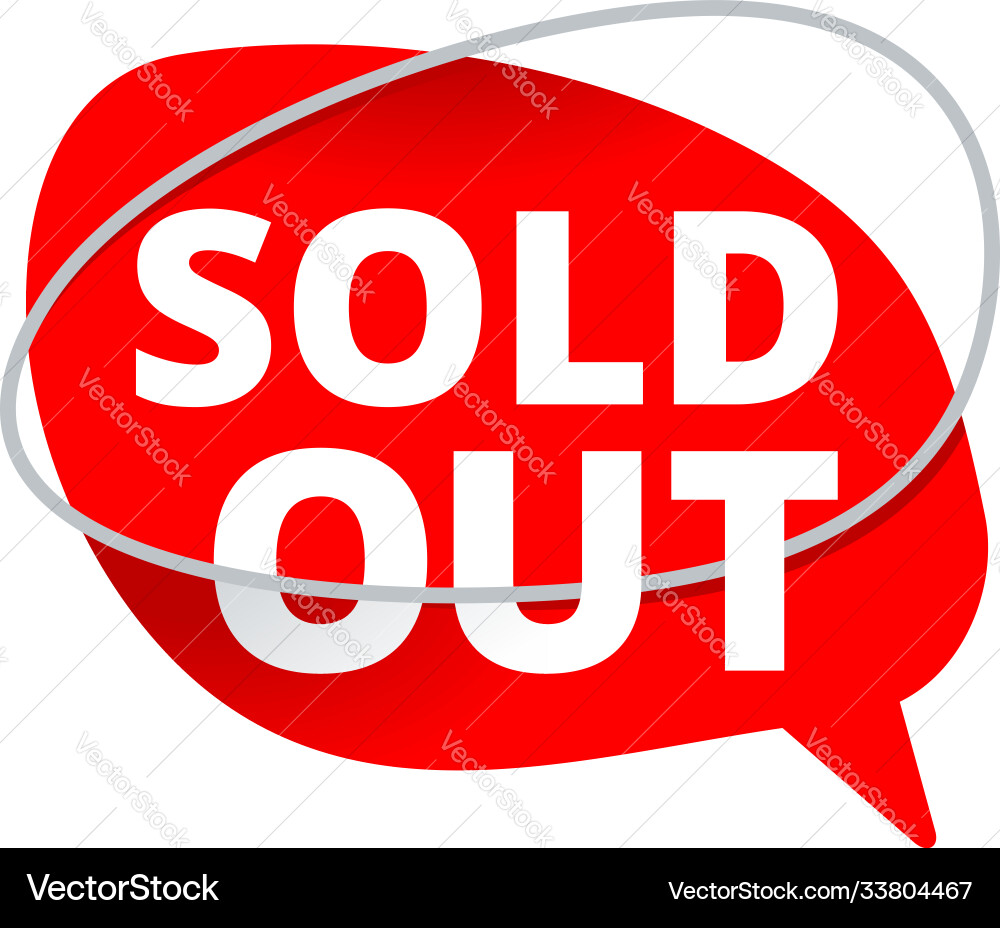 Sold out web button in dialog bubble shape Vector Image