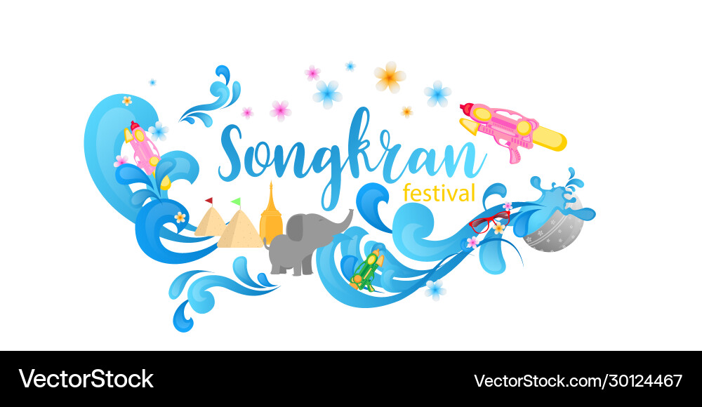 Songkran festival celebration thailand holiday Songkran festival celebration thailand holiday Vector Image