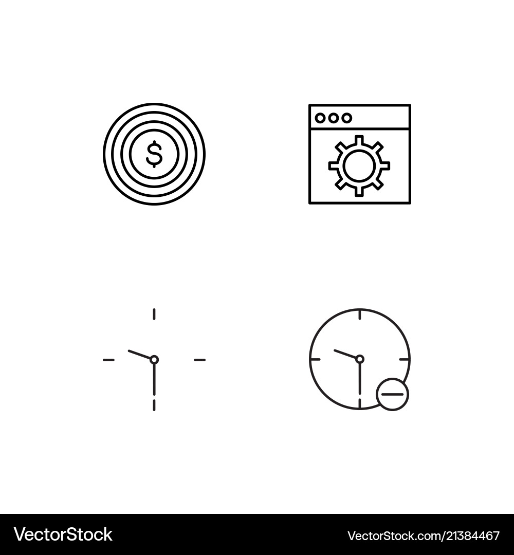 Time linear icons set simple outline vector image