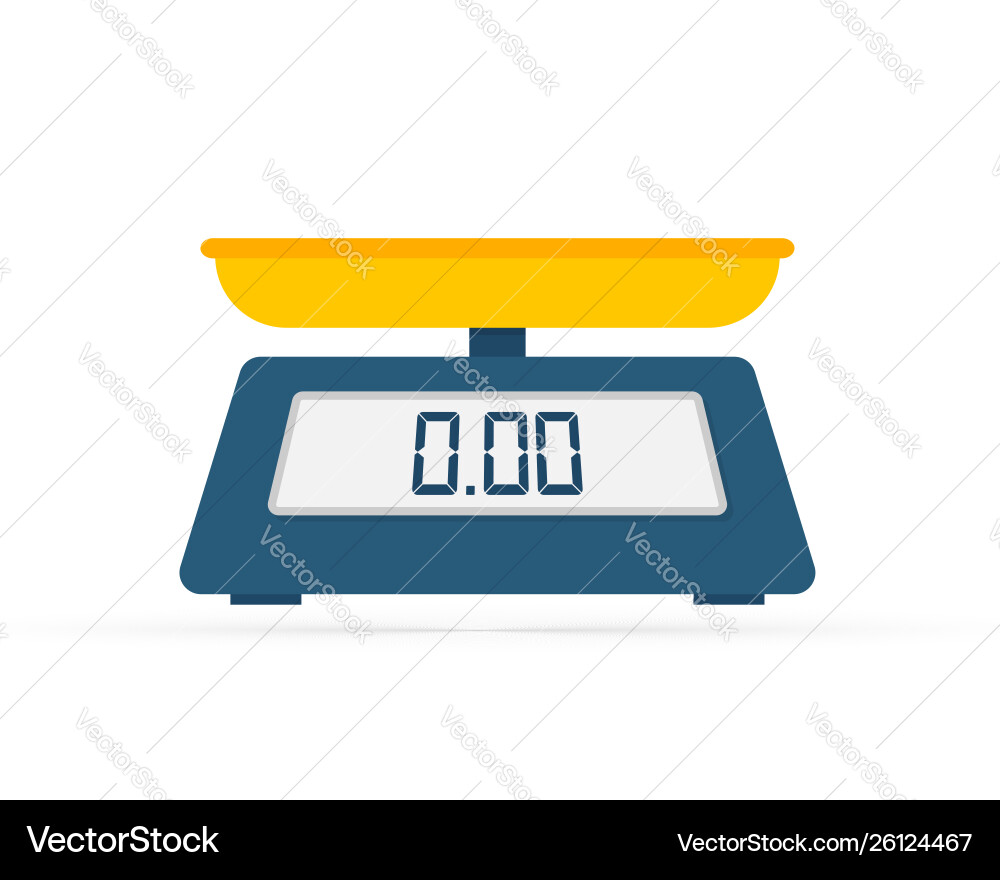 Weight Scale with Digital Display Vector Image