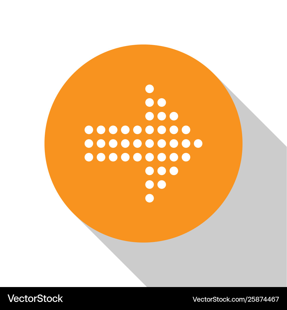 White dots arrow icon isolated on background White dots arrow icon isolated on background vector image