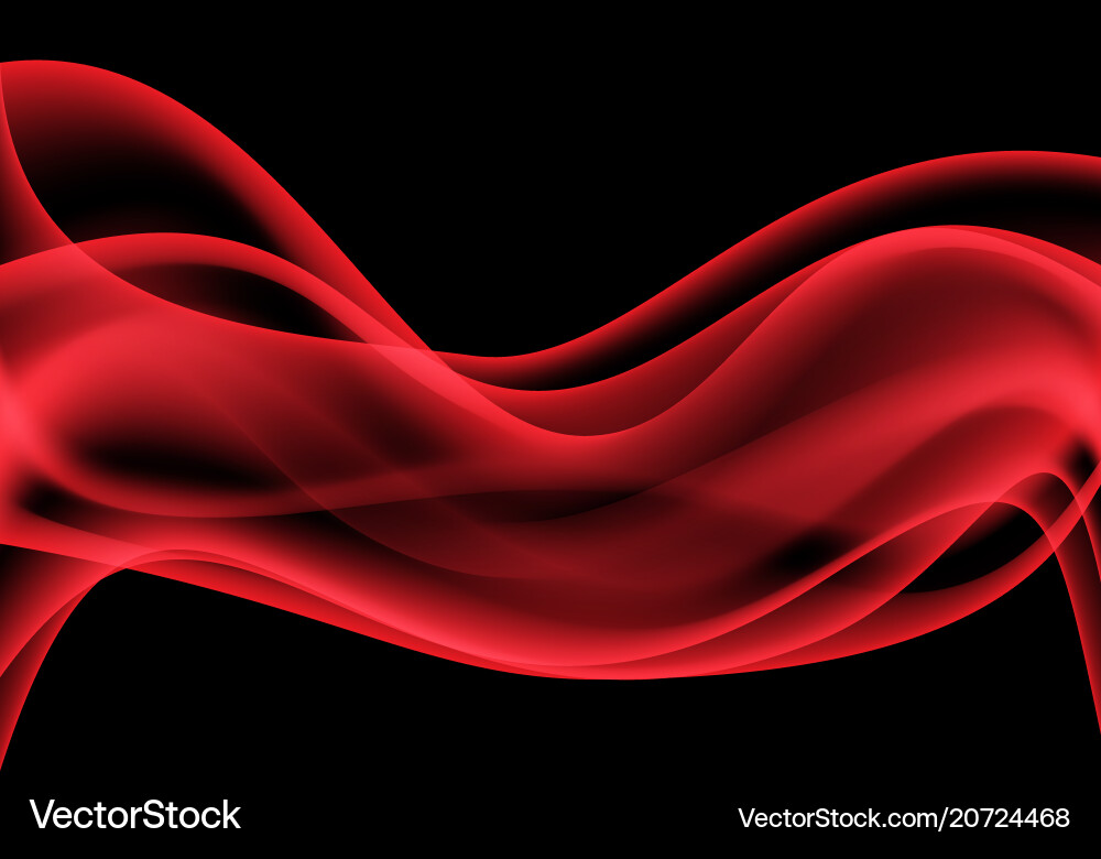 Abstract red curve wave motion on black Abstract red curve wave motion on black vector image