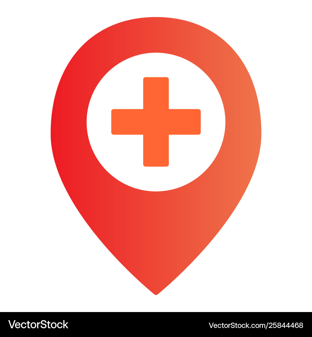Add location flat icon map pin and plus color vector image