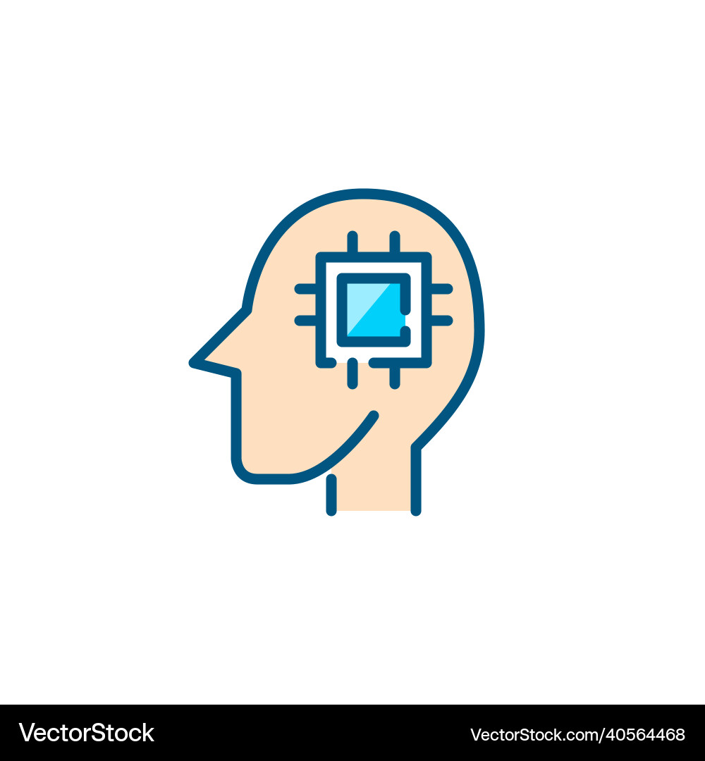 Artificial intelligence colorful icon android Artificial intelligence colorful icon android Vector Image