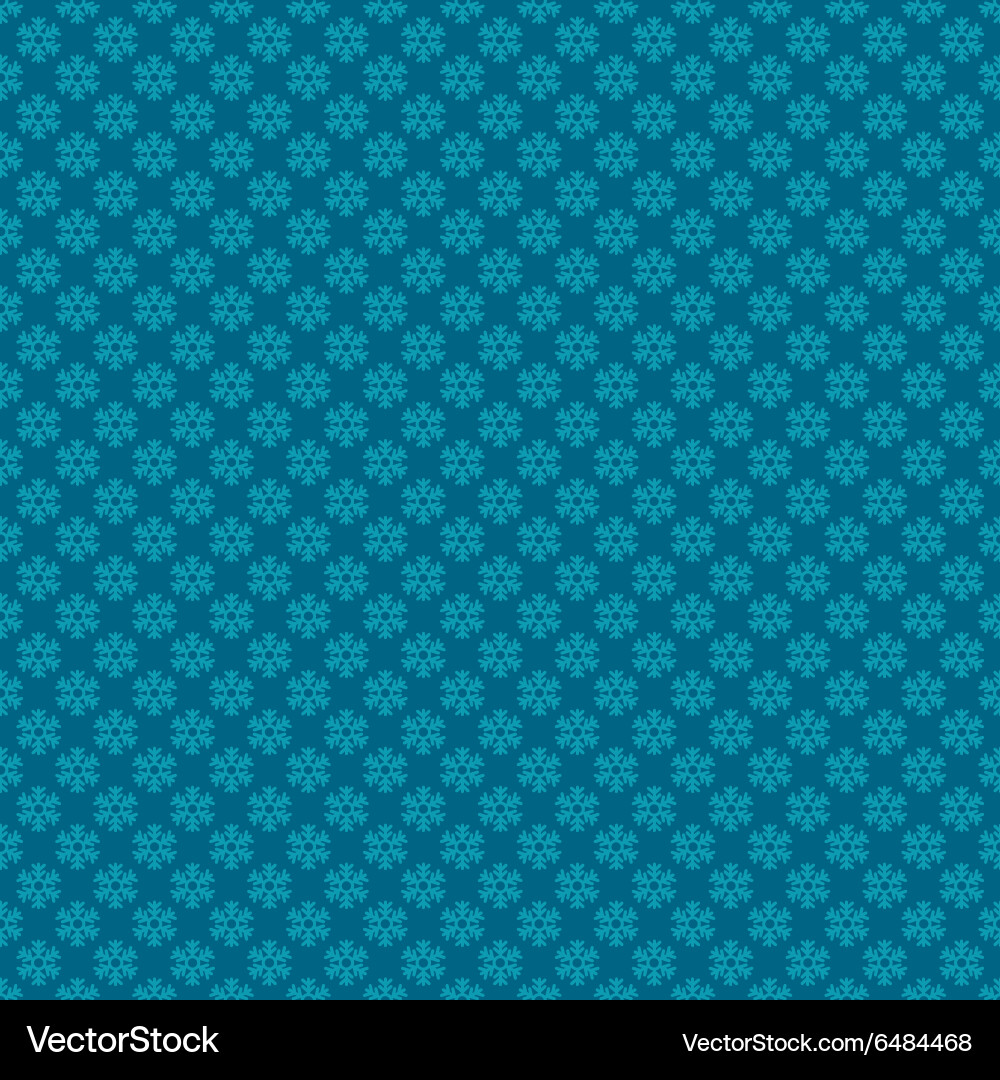 Blue Snowflake Seamless Pattern Vector Image