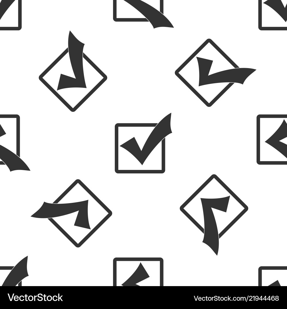 Check mark in a box icon seamless pattern Vector Image