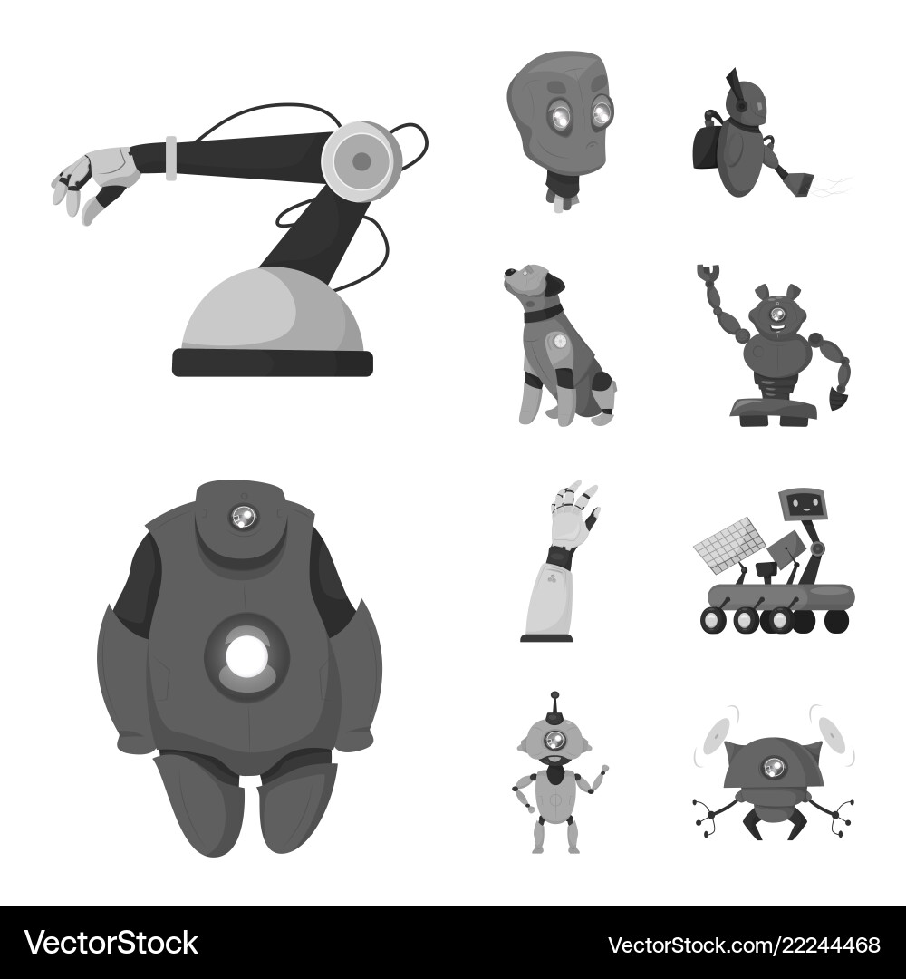Design of robot and factory icon Design of robot and factory icon Vector Image