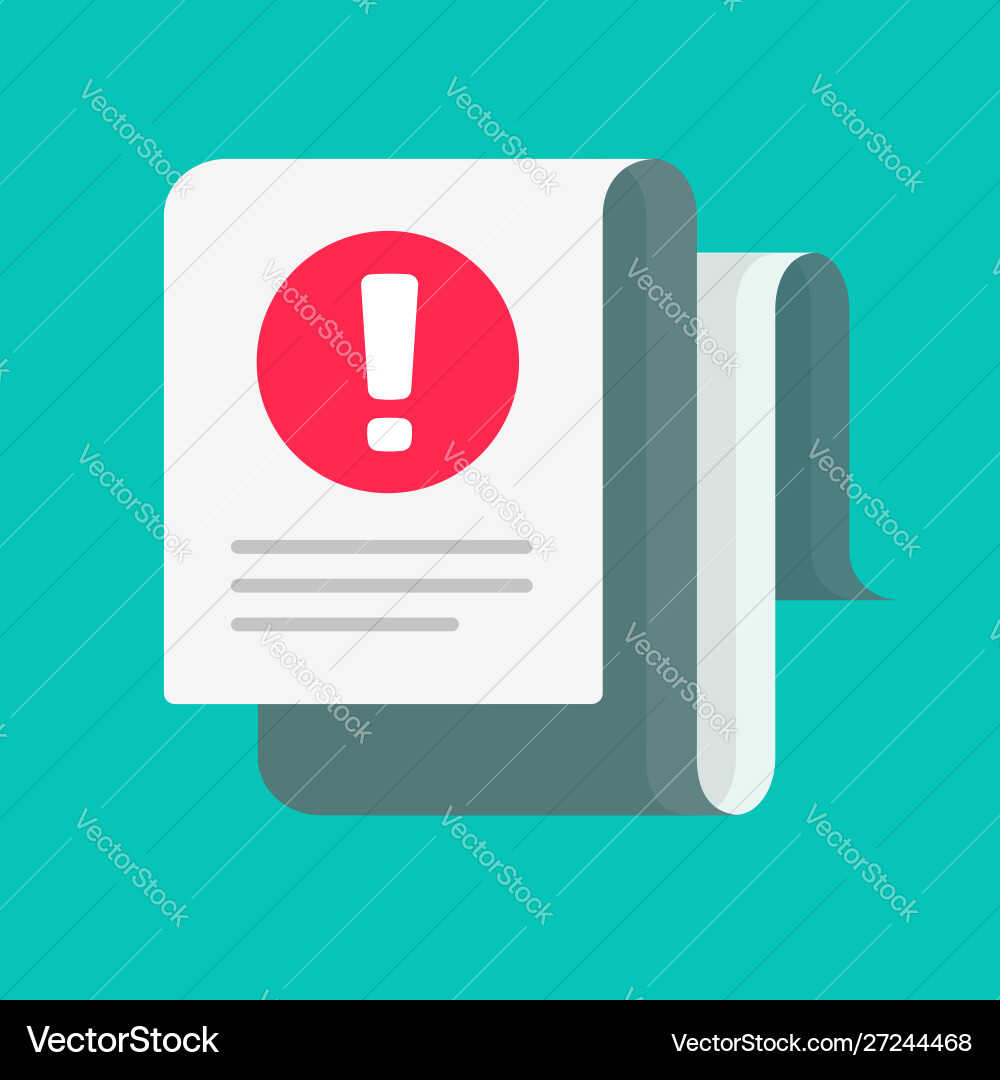 Fraud/Failure Alert Document Icon vector image